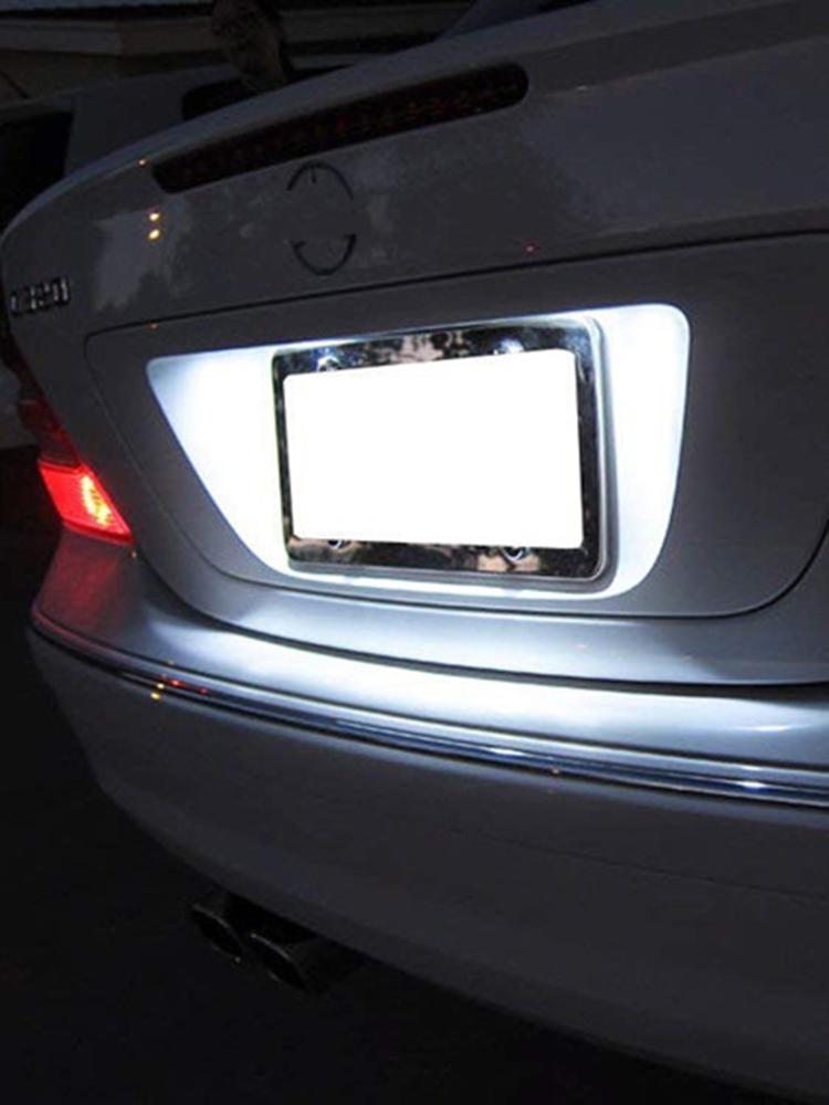 Подсветка номерного знака автомобиля, 1 пара, 12 В, 2,8 Вт, 3528SMD, сигнальная лампа для Mercedes-Benz W203 W211 C219 R171 CLS SLK