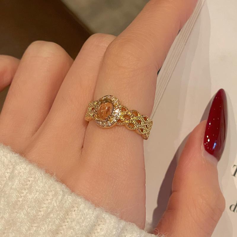 Medieval Gold Retro Fashion Personality Niche Design Open Ring Jewelry High Sense Ring Women