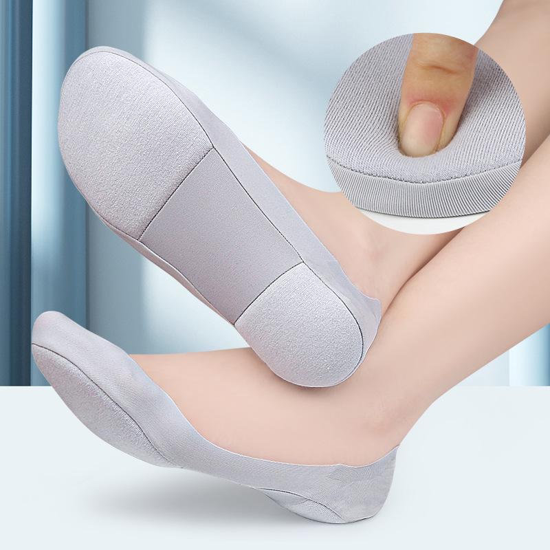 Women's Arch Invisible Light Mouth Boat Socks Soft Sponge Shock Absorption and Compression Absorption Arbitrary Cut Invisible Non-slip Low Top Socks