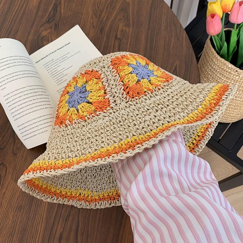 Women's Large Brim Foldable Breathable Straw Sun Hat for Summer Travel & Vacation