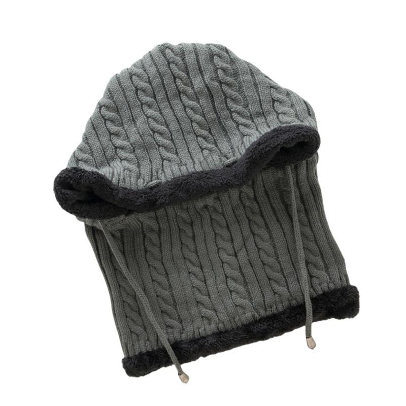 Autumn Winter Hat Men's Women's Knitting Hats & Caps Wool Cycling Cold Protective Ear Cap Fried Dough Twists One-piece Plush Thickened Pullover Hat
