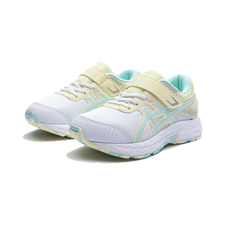 Asics Гибкие Удобные Легкие Стабильные Повседневные Уличные Спортивные Дышащие Низкие Детские Кроссовки Детские кроссовки Желтые Белые 1014A320-101