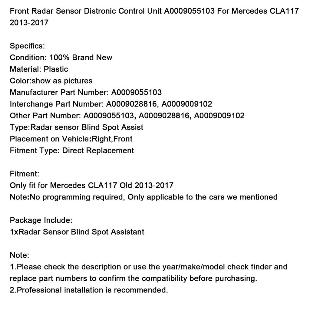 Блок управления передним радарным датчиком A0009055103 Для Mercedes CLA117 2013-2017