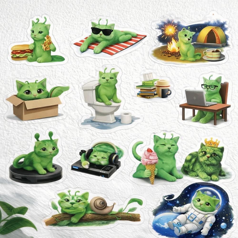 500Pcs Alien Cat Stickers Quirky Style Quirky Decals Decals Funny Stickers  DIY Projects