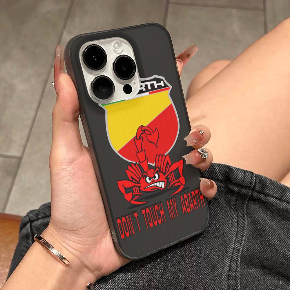 A-Abarth LOGO Soft Corrugated Transparent Phone Case For IPhone 17 15 16 11 12 13 14 Pro Max Plus Pro