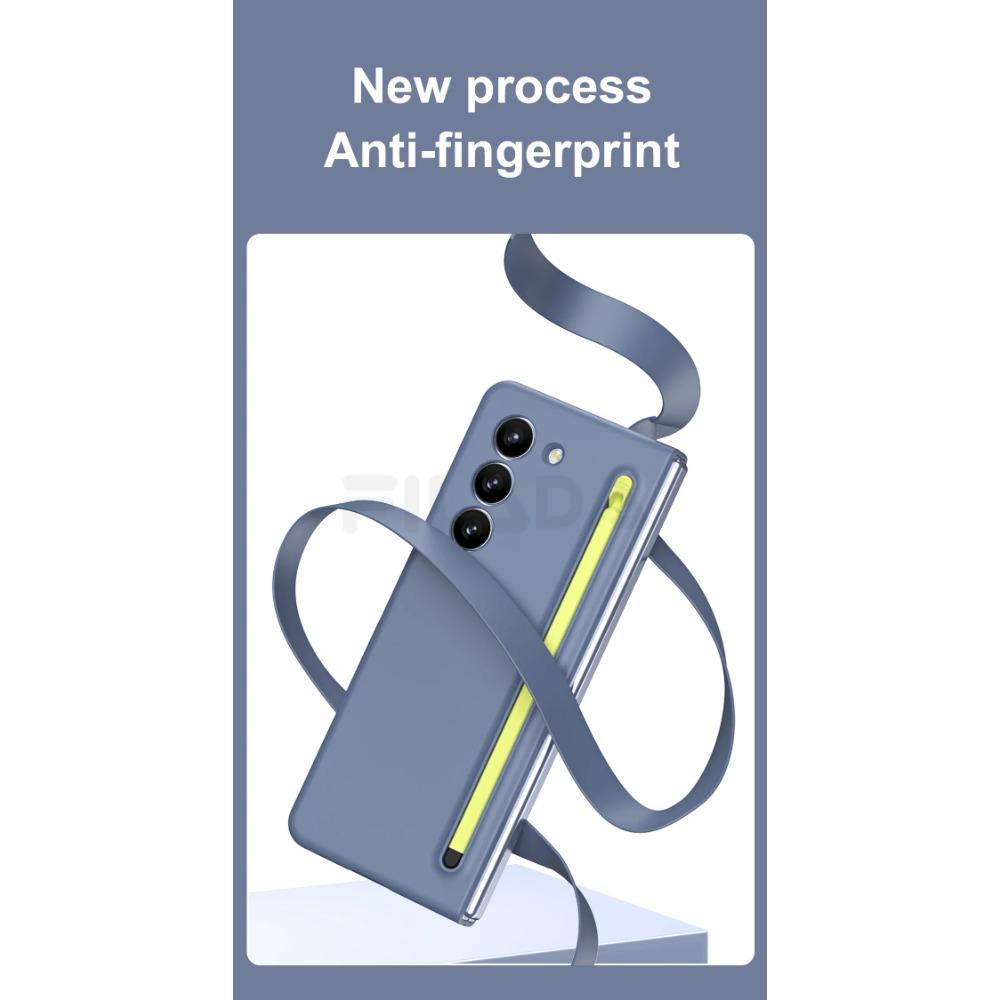 Матовый чехол с эластичным стилусом для Samsung Galaxy Z Fold 6, 5, 4, 3, дополнительная закаленная пленка, ударопрочный жесткий чехол