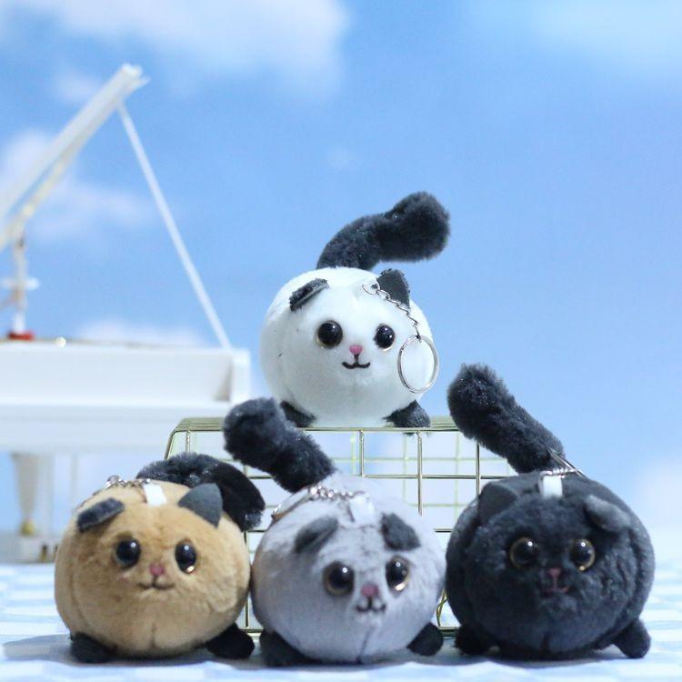 Cute Realistic Cat Plush Pendant Soft Keychain Doll Ideal For Bag Decoration