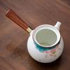 Hand-painted Mutton Fat Jade White Porcelain Teapot Single Pot Hand with Handle Side Handle Teapot Xishi Pot Kung Fu Tea Set Tea