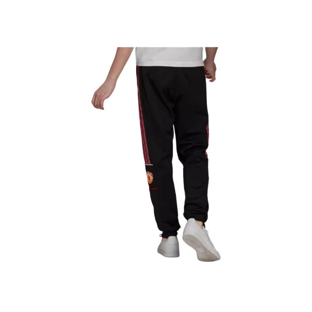 Adidas Originals Manchester United Club Casual Striped Print Joggers SS22 Men Bottoms Black HP0453