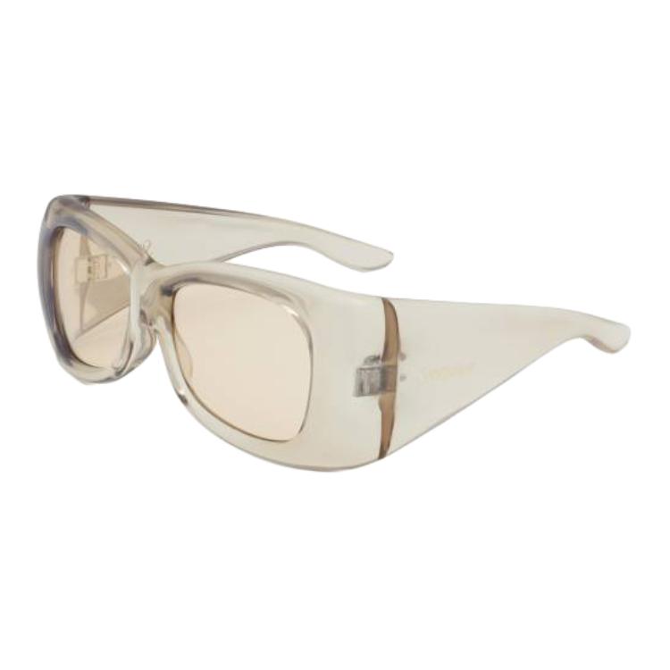 Saint Laurent Logo Injection Molded Irregular Shape Sunglasses Unisex sunglasses Transparent-Beige 862885Y99589307