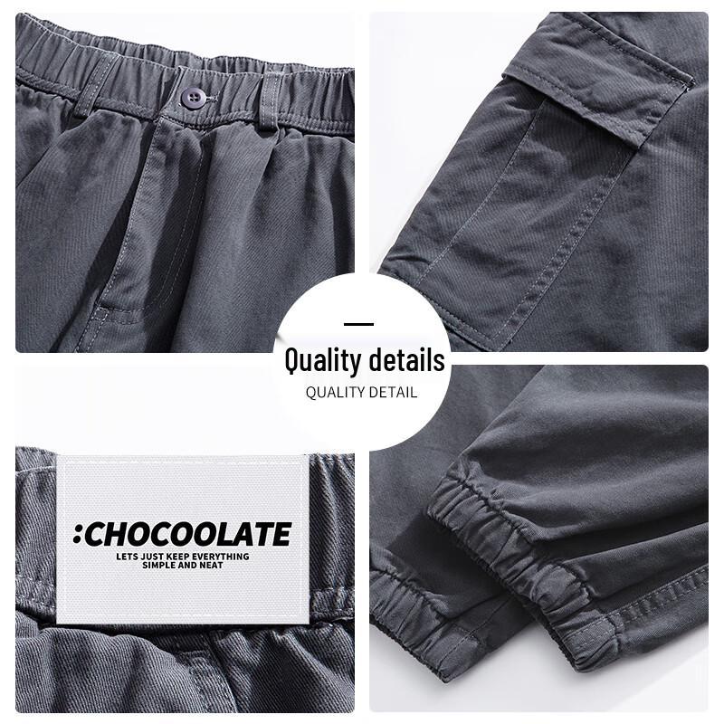 Men's Pleated Loose Cotton Cargo Ankle-Length Jogger Pants