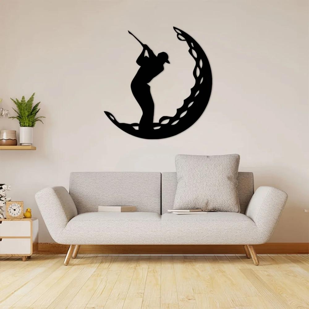 Golf Metal Wall Art – Stylish Golf Ball Design, Elegant Iron Art Silhouette, Perfect for Golf Decor, Wall Decoration & Artwork
