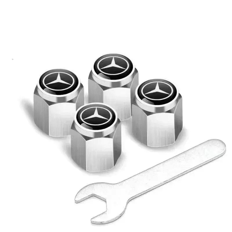 4Pcs Car Tire Valve caps Emblem metal Cap Case For Mercedes Benz B/C/E/S Class A Class C200L GLC GLE CLA accessories Car Styling ar1