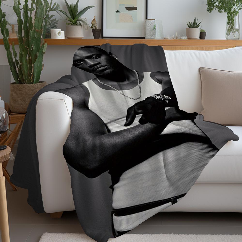 A-Akon Singer Blanket Warm And Soft Suitable For Bedroom Living Room Sofa Bed Office Travel Camping