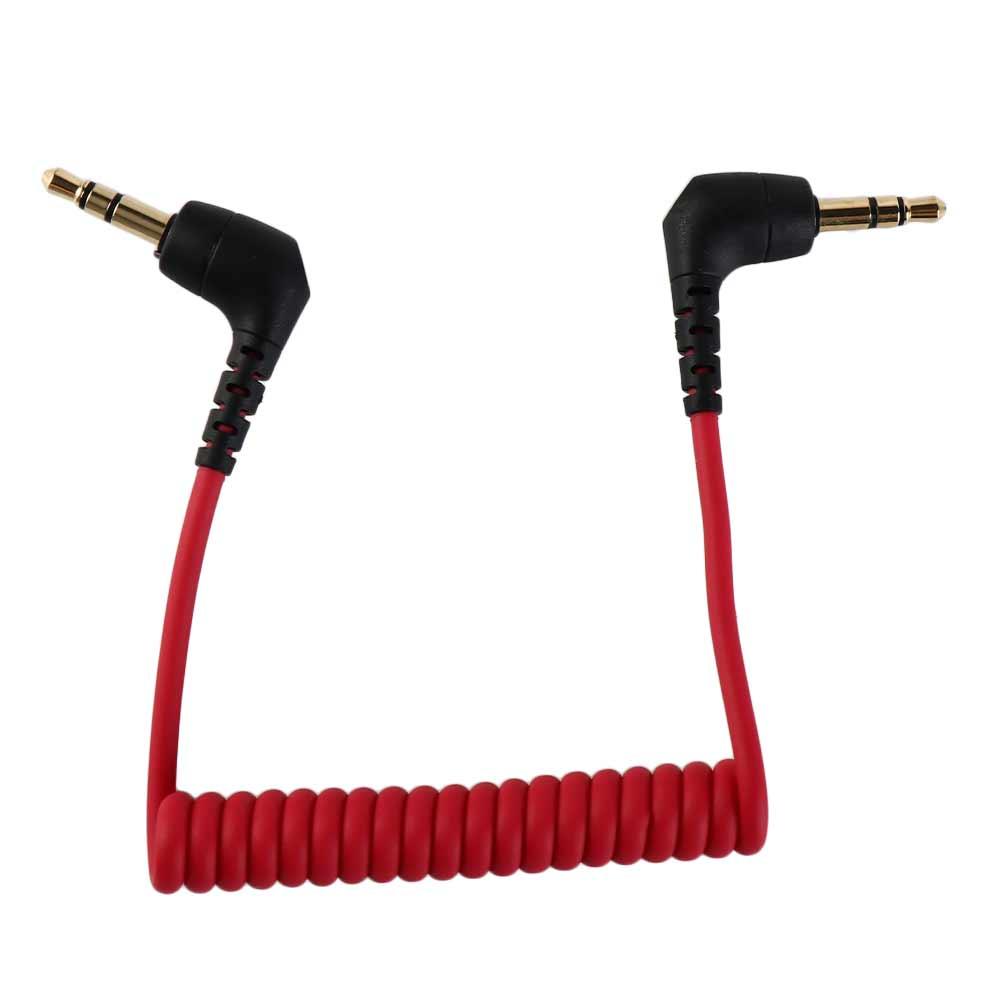 Adapter Cable Microphone to Camera Spring 3.5mm Cable Coiled Microphone Cable TRS to TRS Cable