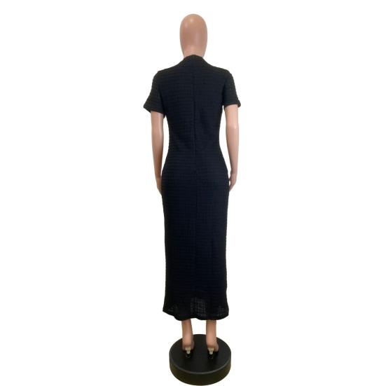 Женское вязаное макси-платье на пуговицах с коротким рукавом и круглым вырезом, прямое платье, официальное платье для гостей на свадьбу, вечеринки, коктейльное платье