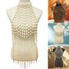 Adjustable Length Elegant Pearls Body Chain Sensual Chest Jewelry Accessory Portable for Beach and Evening Wear