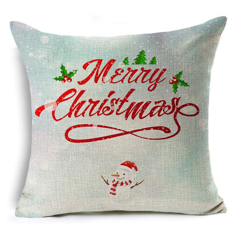 New Year Christmas Gift Elk Letter Sofa Cushion Linen Pillow Car Pillow Cover Premium Durable Quality Useful Practical