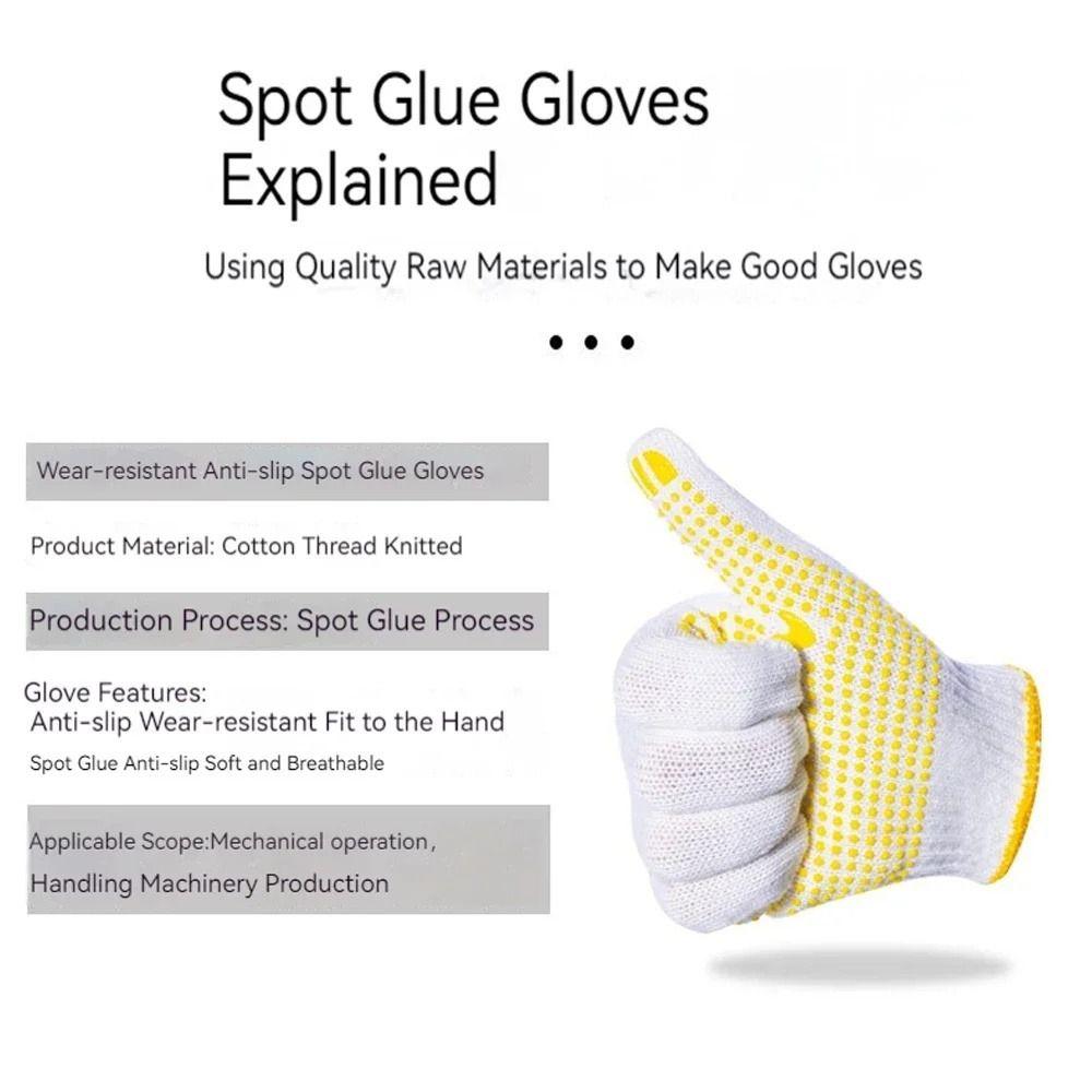 12 пар с точками Перчатки для защиты труда Противоскользящие перчатки для защиты рабочего места Промышленные складские перчатки
