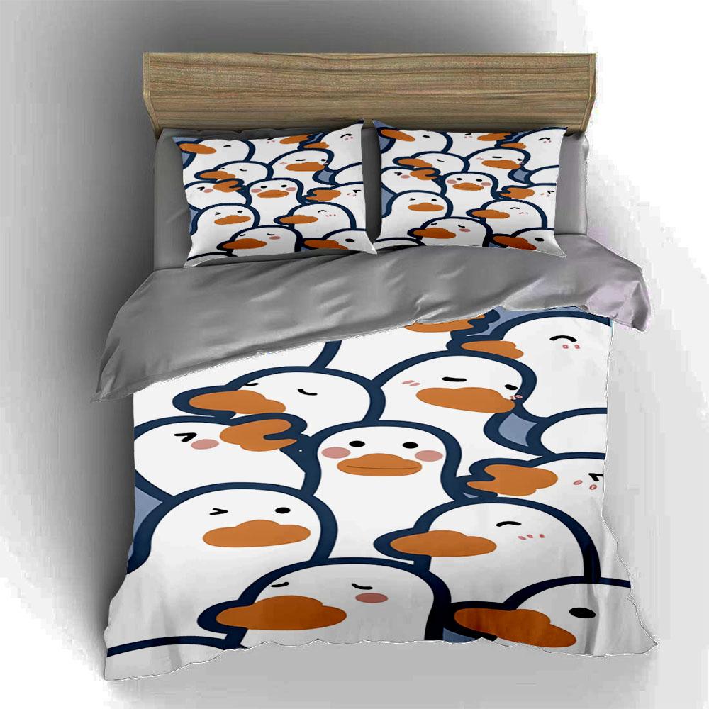 Duck faces pattern. Bedding Duvet cover sets Duvet covers Pillowcases gifts (1 * Duvet Cover 2 * Pillowcases, without duvet insert)