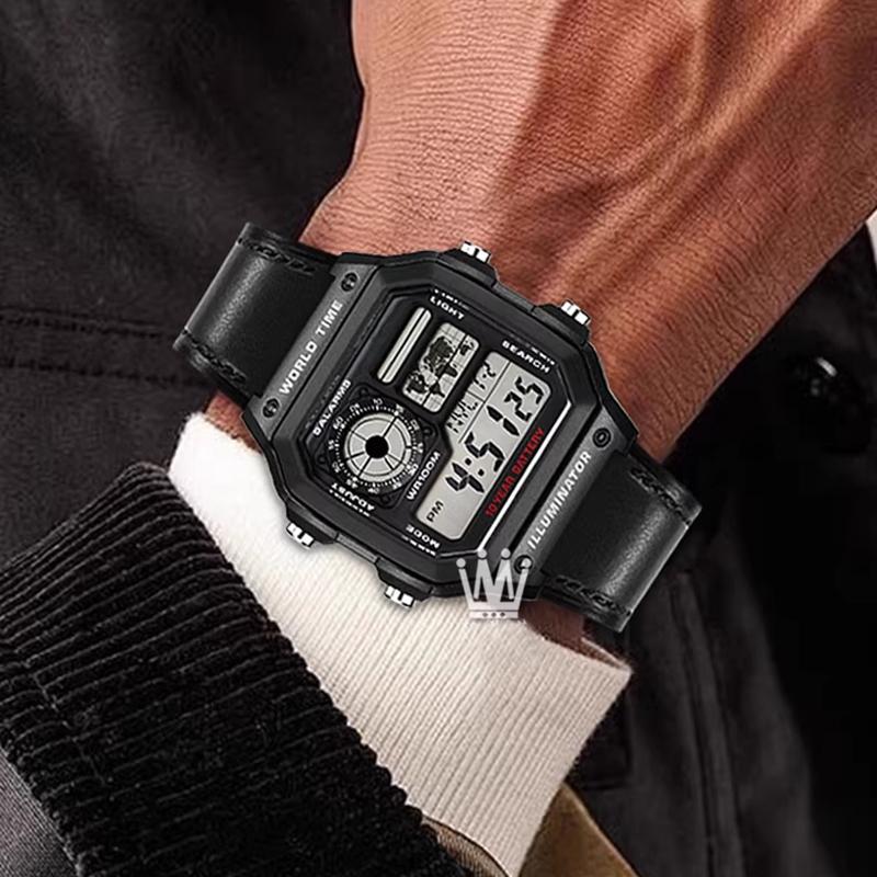 Для Casio маленькие квадратные AE1200/1300/1500 SGW-300/400 W-218 мужские оригинальные ремешки для часов из натуральной кожи аксессуары