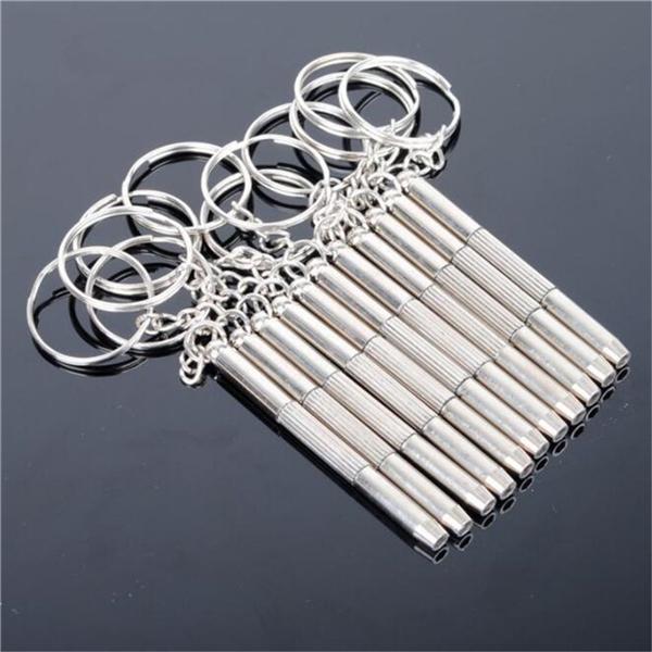 Портативная мини-3 в 1 многофункциональная отвертка для ремонта очков, часов, брелок для ключей, аксессуары, инструмент