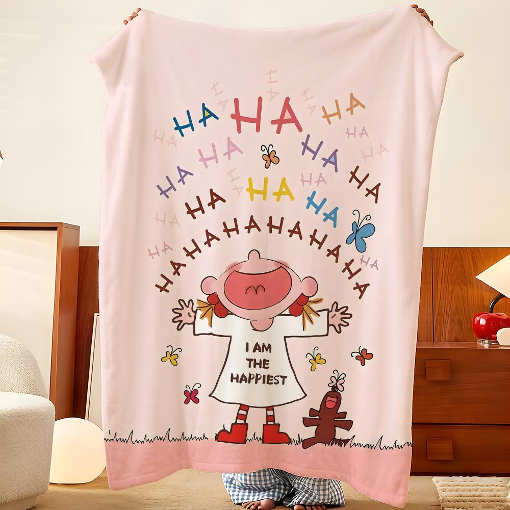 Плед Character C-Coco G-Girl Throw из фланели, легкий, уютный, прочный, моющийся, милый, классный