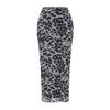 Black Waist Detailed Printed Stretchy Tulle Maxi Knitted Skirt Twoaw24et00124