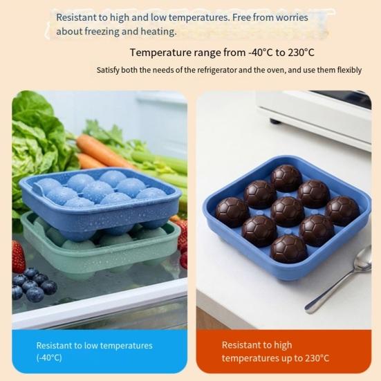 9-Compartment Covered Silicone Ice Cube Mold Dust-Proof Draining Design Ice Maker
