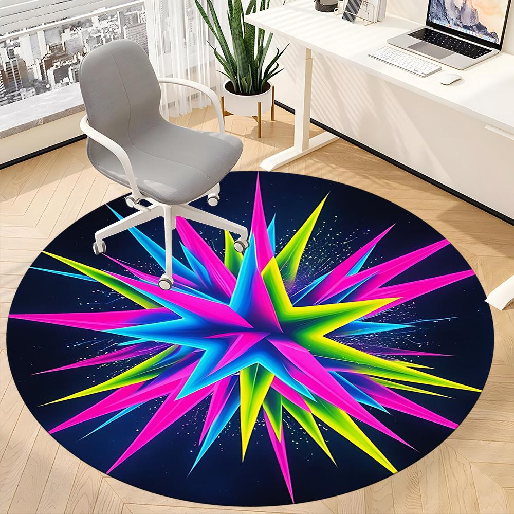 1pc Neon Starburst Chair Carpet for Office Machine Washable Rug for Office, Good Gift for Family or Friends yy251225248