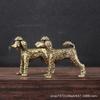1pcs Solid Brass Poodle Dog Small Brass Crafts Ornament Brass Teddy Dog Crafts Desktop Brass Tea Pet Men's Keychain Pendant