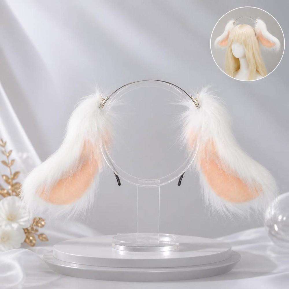 Furry Dog Ears Tail Set Rabbit Animal Ears Headband Plush Animal Tail Cosplay Costume