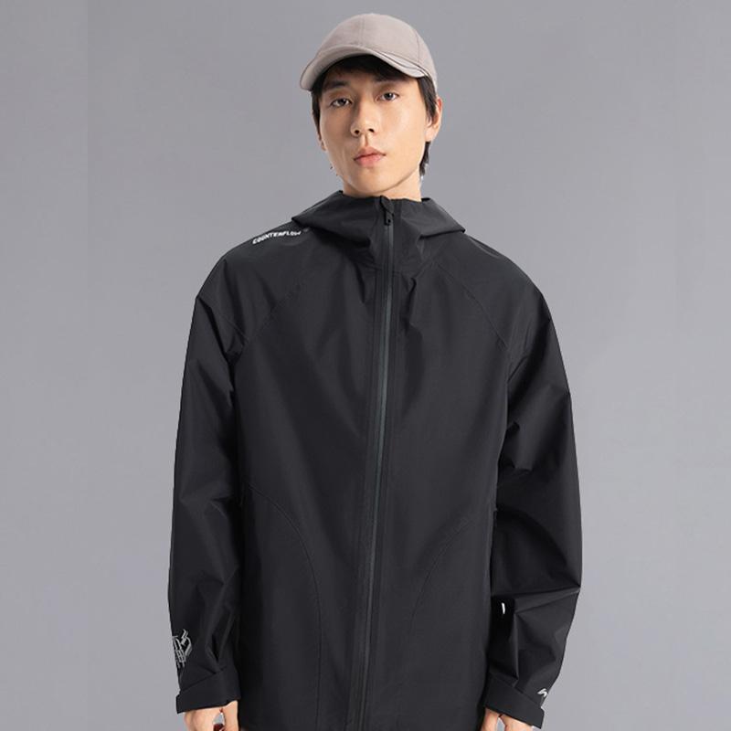 Li Ning Outdoor CF Tracing Ветрозащитная, дышащая, износостойкая, водонепроницаемая ветровка Унисекс Черная AEMV005-3