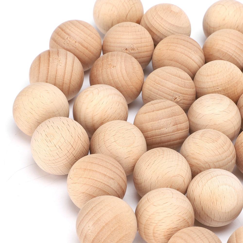 50PCS Easy to Paint Wooden Round Balls Smooth Surface Craft Wooden Balls Jewelry Making