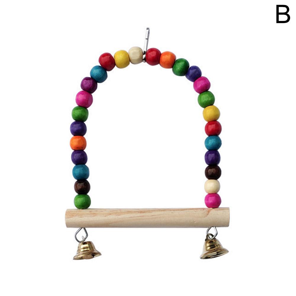 Клетка для птиц, игрушки для попугаев, деревянные качели для птиц, надежные бусины, мостик, деревянная форма, птица-попугай W6Q3