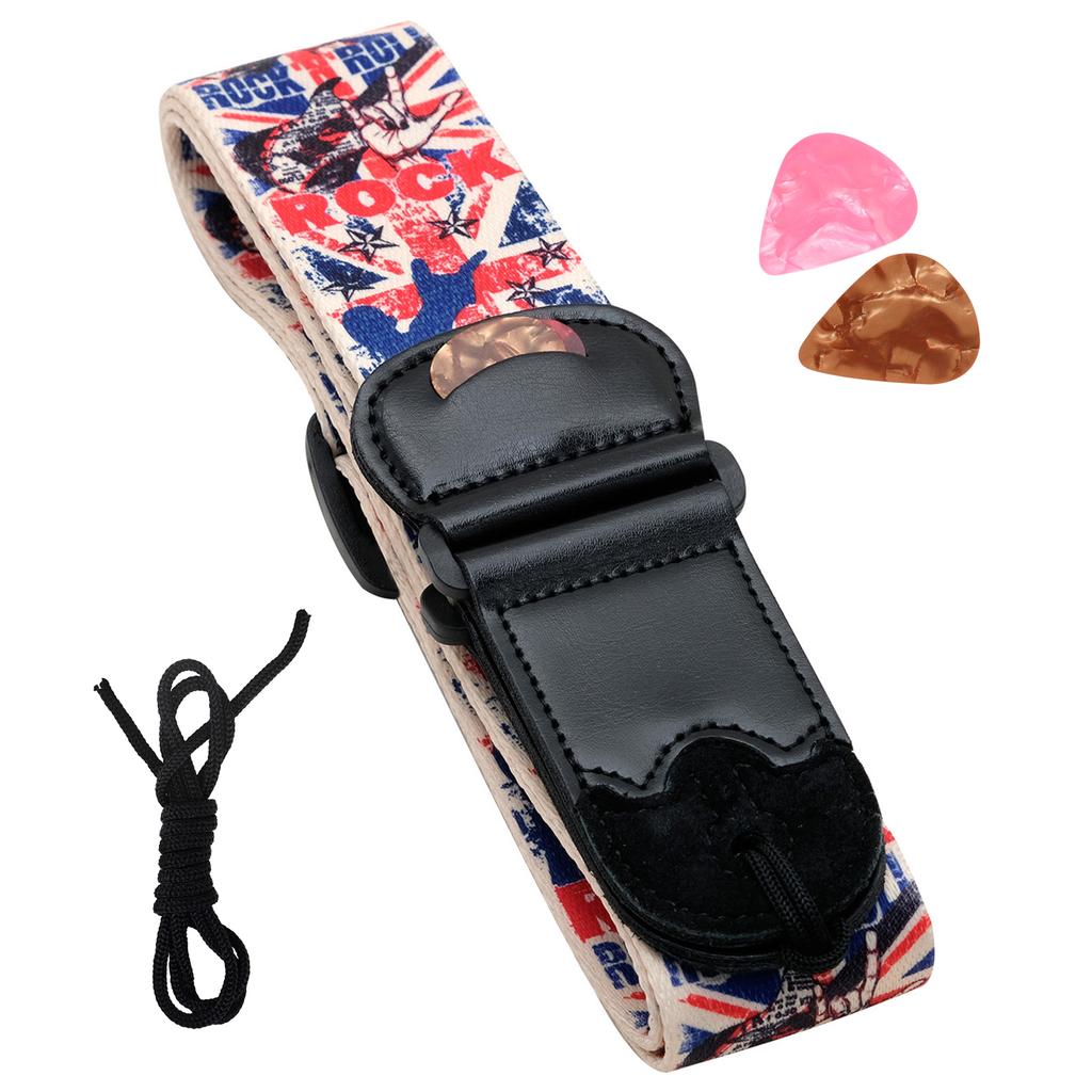 Electric Guitar Strap Premium Guitar Belts with Pick Suitable for Acoustic Guitar Ukulele Banjo Mandolin Bass Guitar Accessories