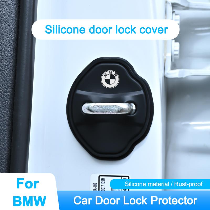 BBKT7 Car Silica Gel Door Lock Protective Cover Door Lock Buckles For BMW X5 X6 F30 F34 F10 F20 G20 G30 F15 F16 1 3 5 7 Series Sticker