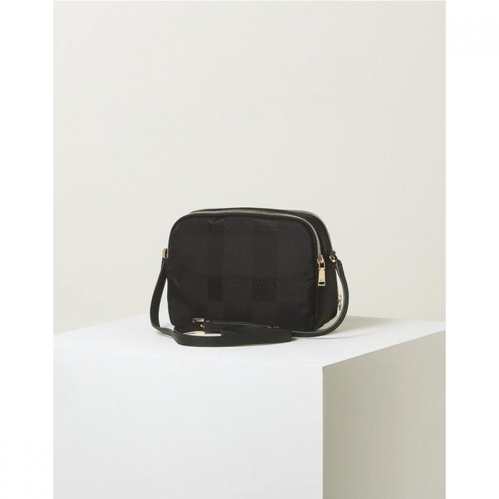 Daks Black Big Check Jacquard Crossbody Bag