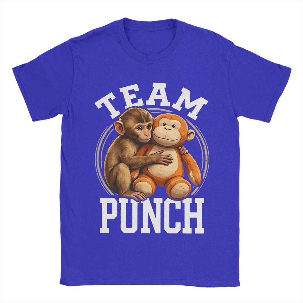 Team Punch Monkey and OranMama TShirt for Unisex Women Vintage Cotton Tees Crew Neck Short Sleeve T Shirt Summer Clothes
