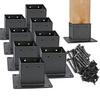 90mm Square Pillar Fixing Brackets, Lattice Brackets, Wood Fence Post Fixing Brackets, 90mm (Set of 8)