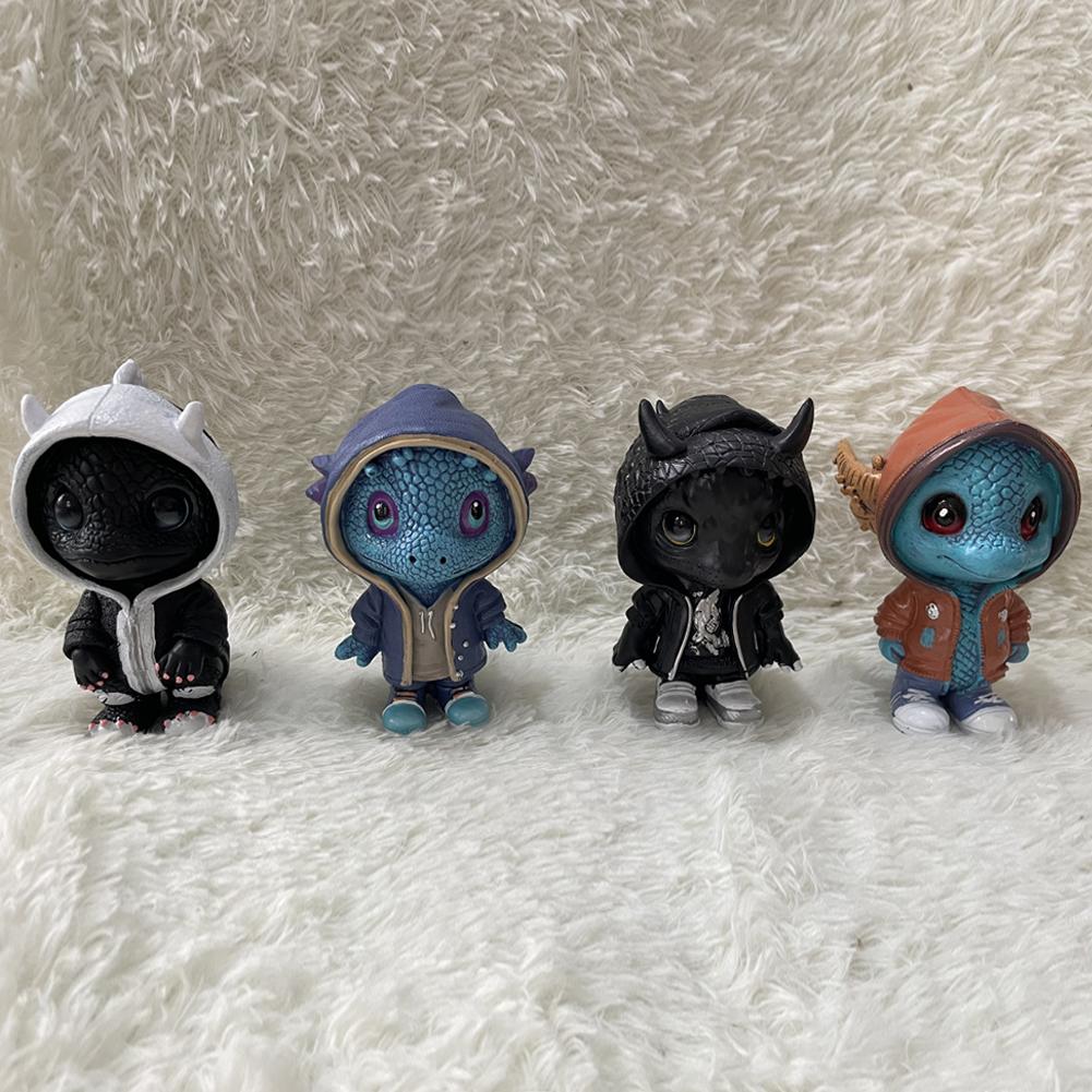 Крутые фигурки драконов, креативные рождественские украшения в виде драконов, милые статуэтки драконов, скульптуры динозавров из смолы, украшения для рождественской вечеринки