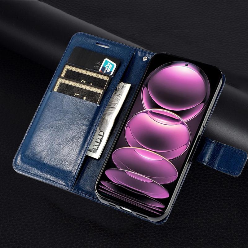 Роскошный однотонный кожаный чехол-раскладушка для телефона Xiaomi Redmi Note 12 11 10 Pro 12S 11S 13C 12C 11A Poco M3 X3 NFC X4 X5 Pro 5G 4G, чехол-кошелек-книжка