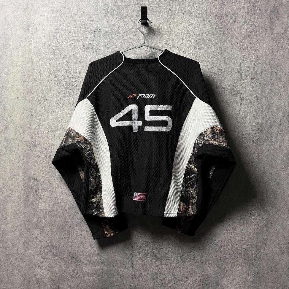 Мужская ретро-толстовка в стиле хип-хоп для уличной моды - Повседневная свободная мотоциклетная кофта