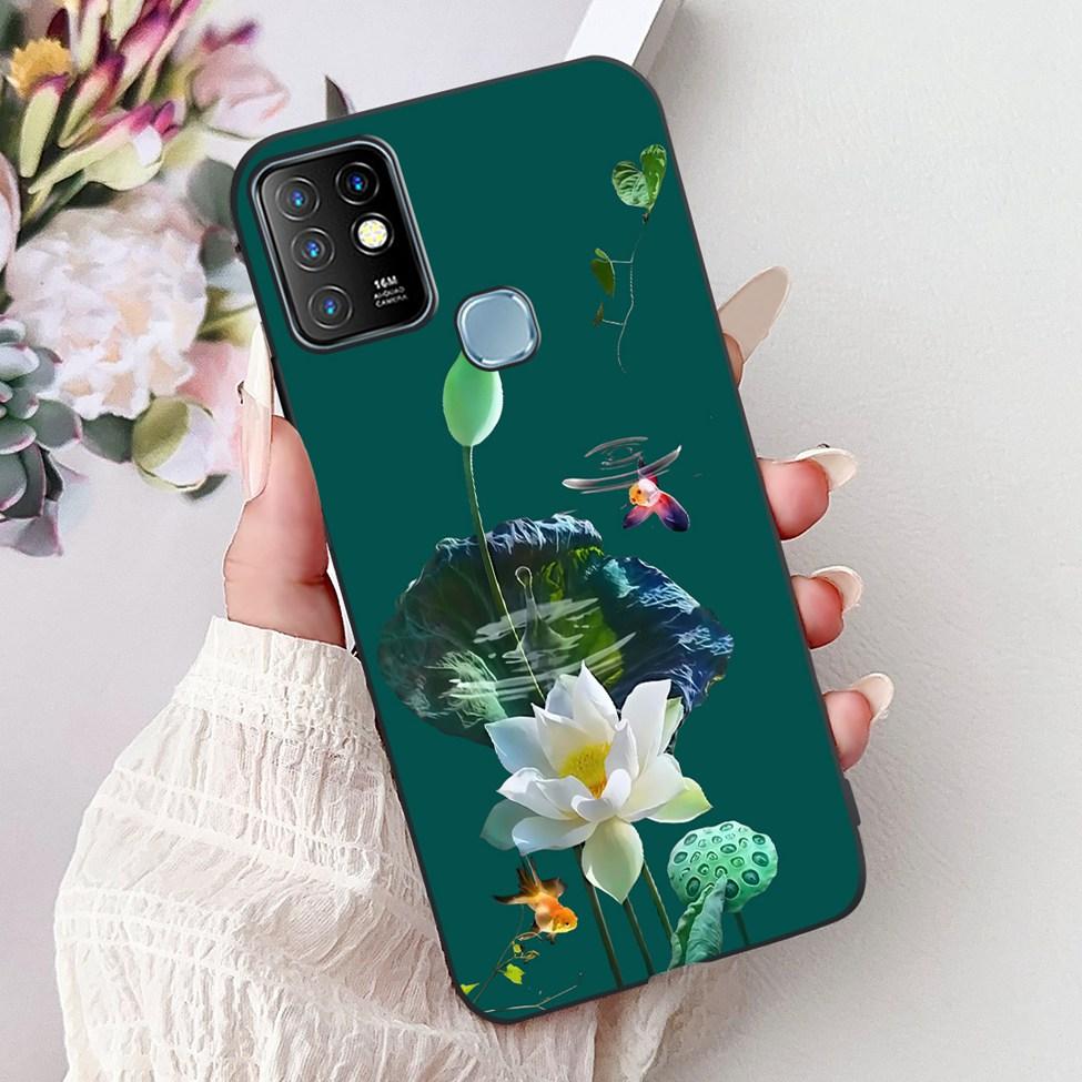 Для Infinix Hot 10 Чехол Силиконовый Милый Кот Модные Цветы Роскошная Расписная Задняя Крышка Для Чехла Телефона Inifnix Hot 10 X682B X682C