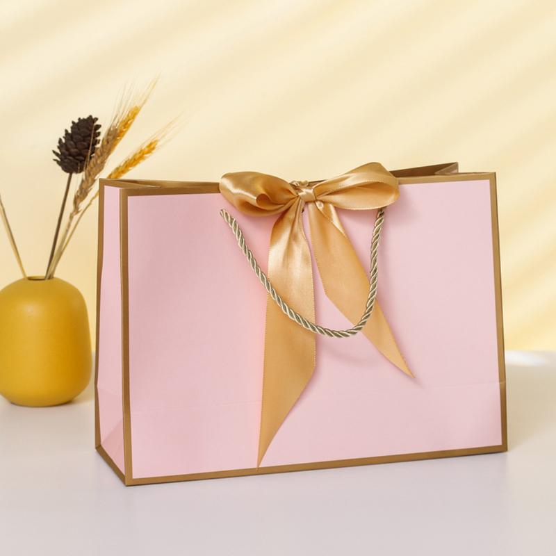 10 шт. бумажная коробка, сумка с лентами, подарочная упаковка, сумки для свадьбы, дня рождения, домашней вечеринки, элегантные подарочные пакеты, сумочка 19x15x7 см