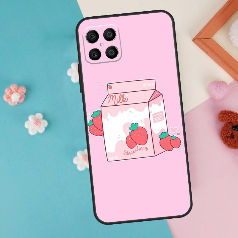 Милый чехол «Клубничное молоко» для Honor Magic 7 5 6 Lite Pro Honor X8b X9b X9a X8a X8 X9 X9c 50 70 90 200 Lite