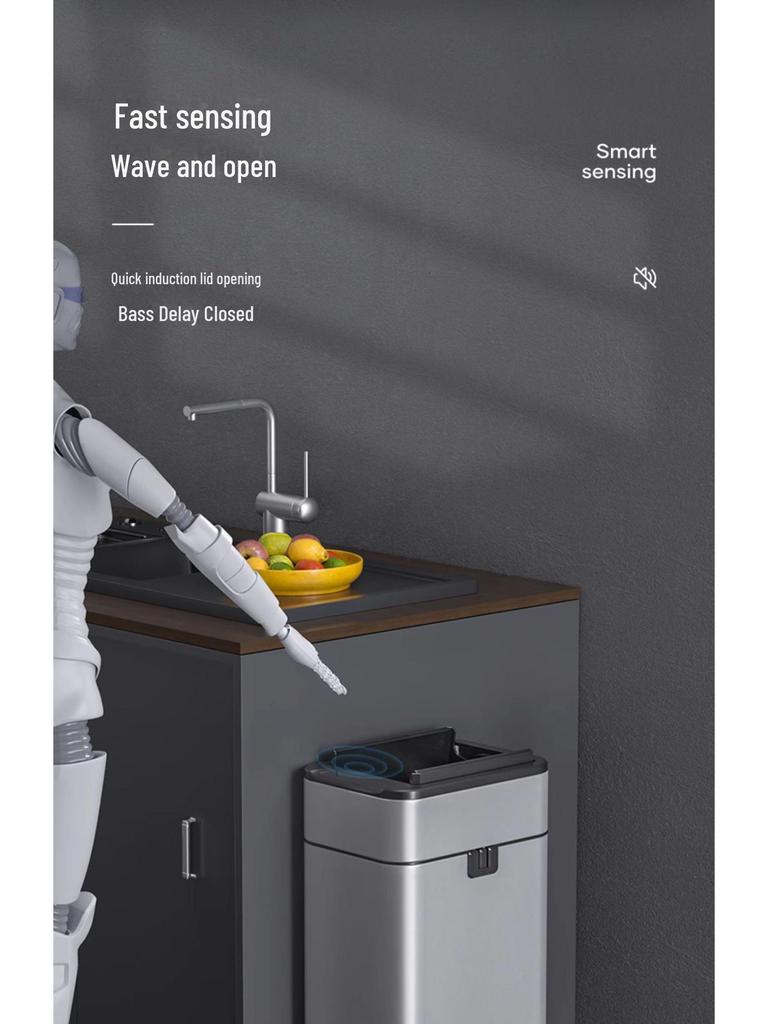Jieanhui Smart Induction Trash Box с крышкой для ванной комнаты, кухни и гостиной - Автоматическая упаковка