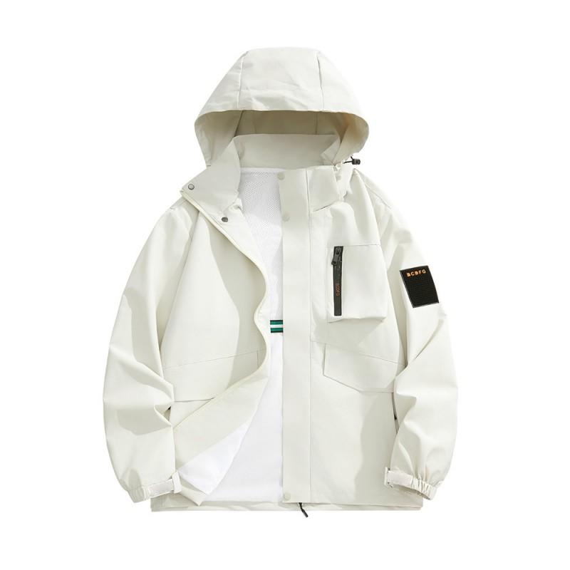 Mens Lightweight Waterproof Windproof Hiking Jacket Outdoor Sport Coat With Hood Loose Fit Size