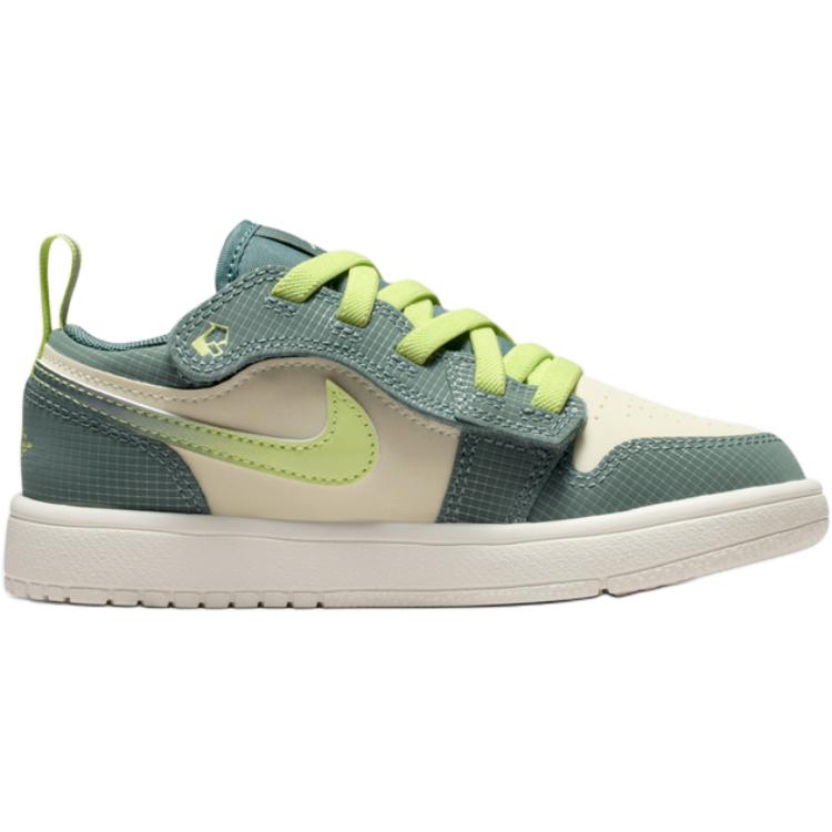 Детские кроссовки Air Jordan 1 Low SE PS Sea Glass Зеленые Hasta Green-Abyss IB7118-001