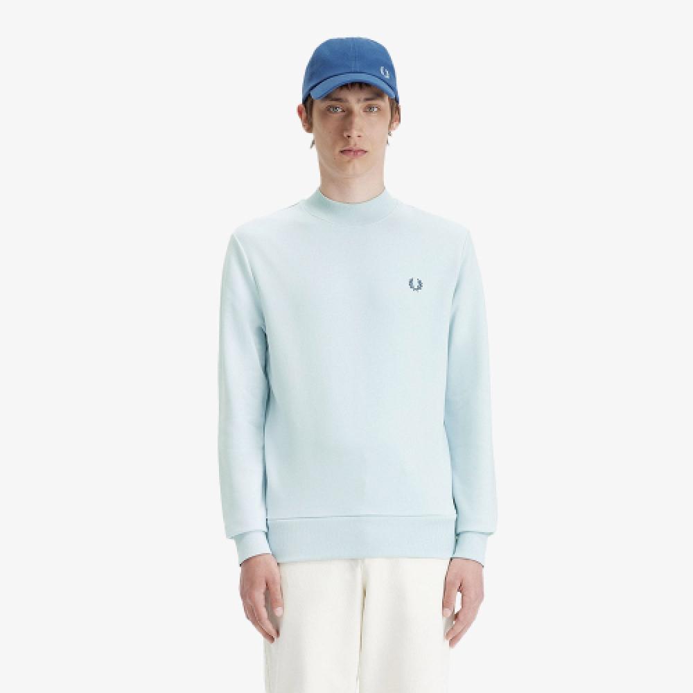 Fred Perry [sharp] Laurelis Graphic High Neck Sweatshirt   Light Ice Afpm2417770 R30